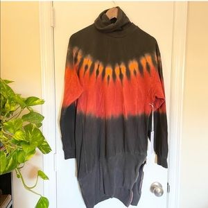 Young Fabulous & Broke Tie Dye Turtle neck Sweater Dress with Zip in skirt area